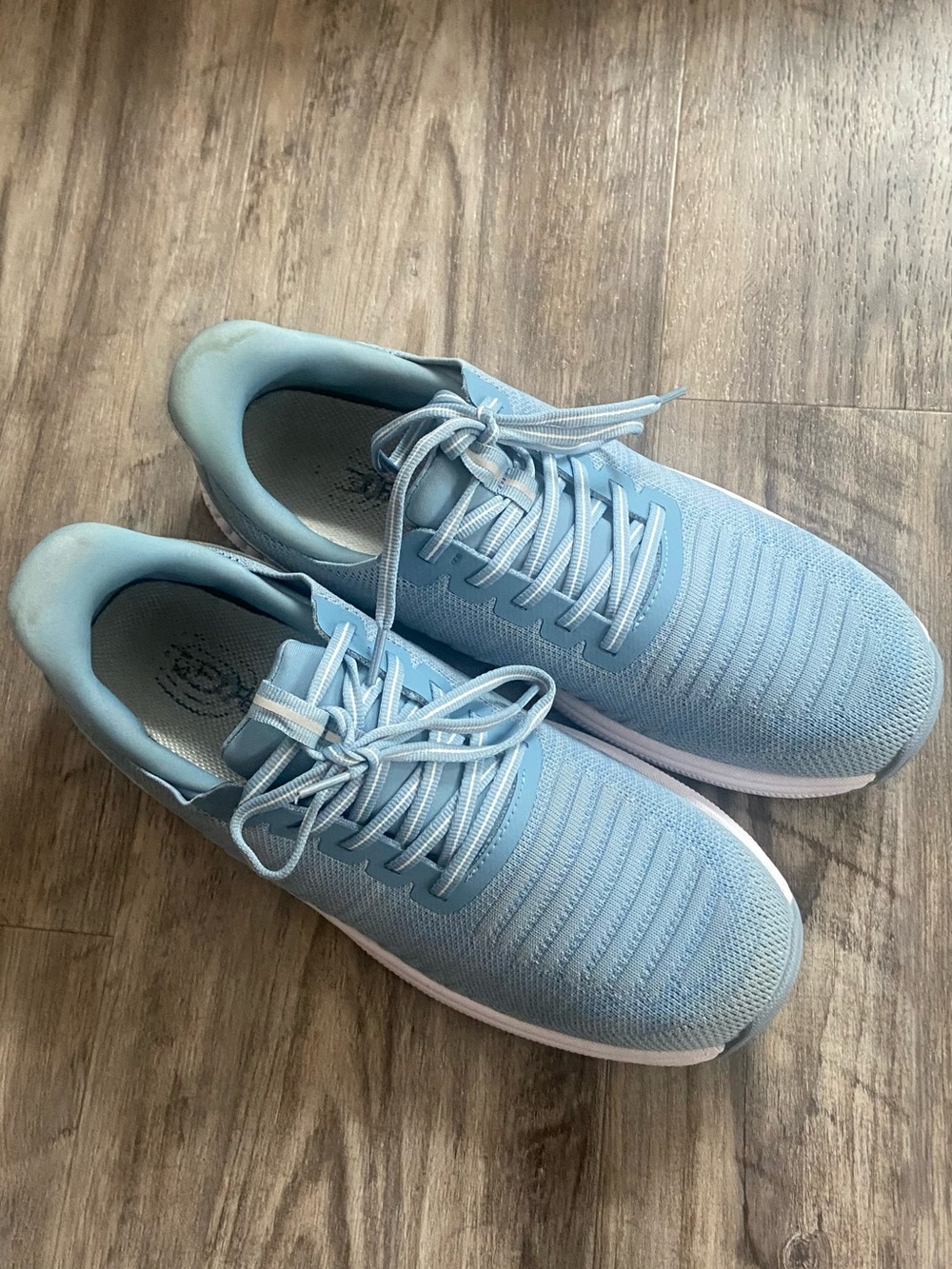 Orthofeet Women's Shoes Light Blue Knit Lace-Up Sneakers
